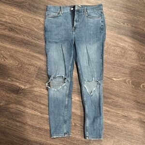 Free People Blue Distressed Skinny Jeans